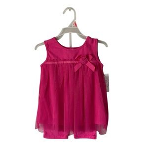 NWT Swiggles Girls Pink Tulle Shorts Set Size 2T Tank Top Outfit Flower Summer